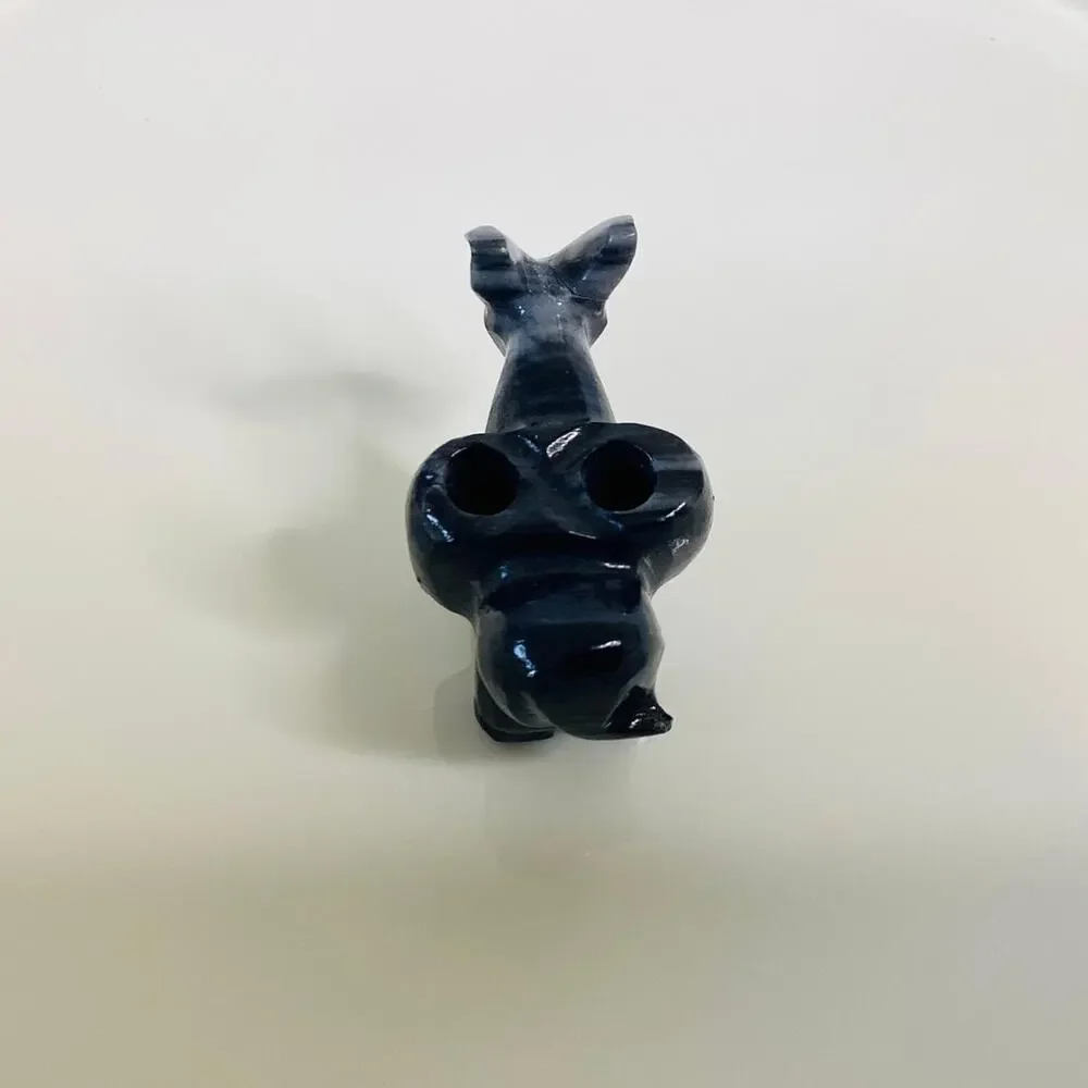 Small Carved Marble Donkey Toothpick Holder